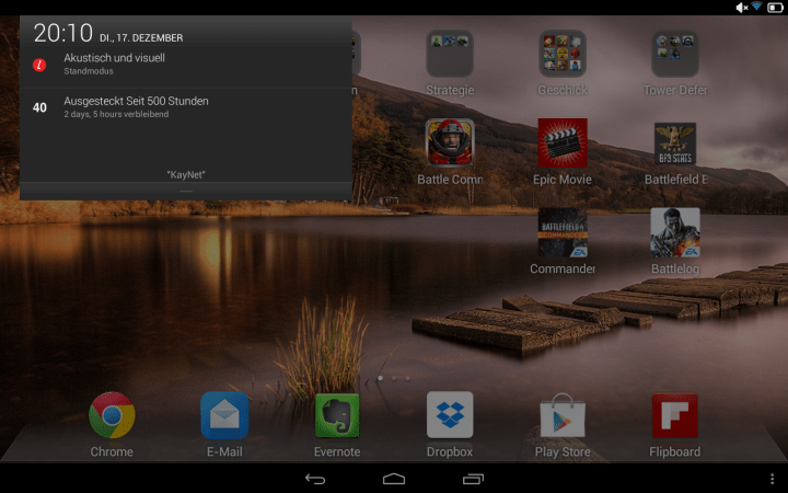 Und er läuft und läuft und läuft ... seit mittlerweile 500 Stunden ist das Lenovo Yoga Tablet von der Steckdose getrennt und hat noch immer 40% Restkapazität.